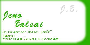 jeno balsai business card